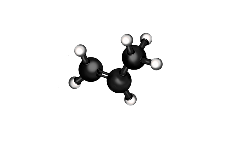 3d image of propene molecule